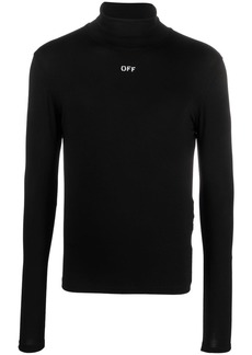 Off-White logo-print roll-neck jumper