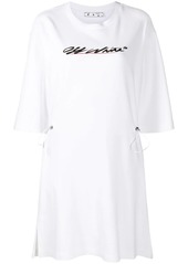 Off-White logo print shirt dress