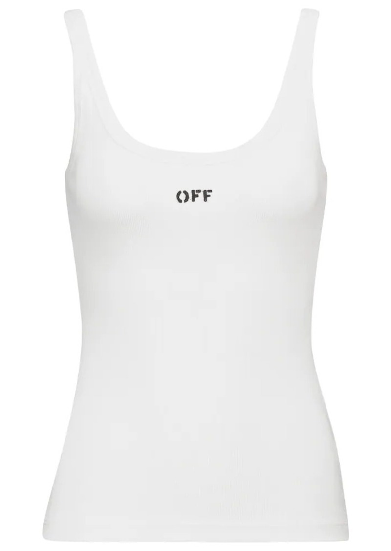 Off-White Logo cotton-blend tank top