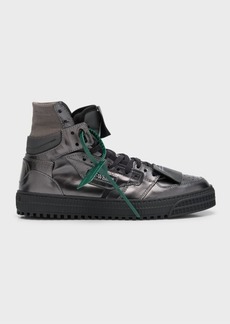 Off-White Men's 3.0 Off Court Metallic Leather High-Top Sneakers