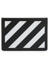Off-White Diagonal Stripe Card Wallet in Black/White at Nordstrom