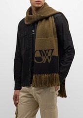 Off-White Men's OW Logo Wool Knit Scarf