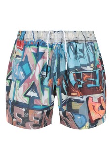 Off-White Neen Graffiti Print Swim Shorts