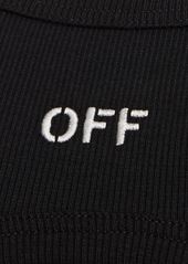 Off-White Off Stamp Cotton Blend Rib Dress