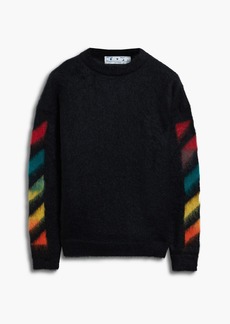 Off-White - Printed brushed mohair-blend sweater - Black - XS