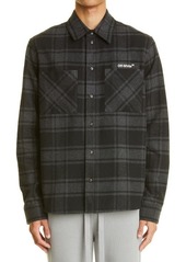 Off-White Arrows Check Flannel Button-Up Shirt in Grey/Black at Nordstrom