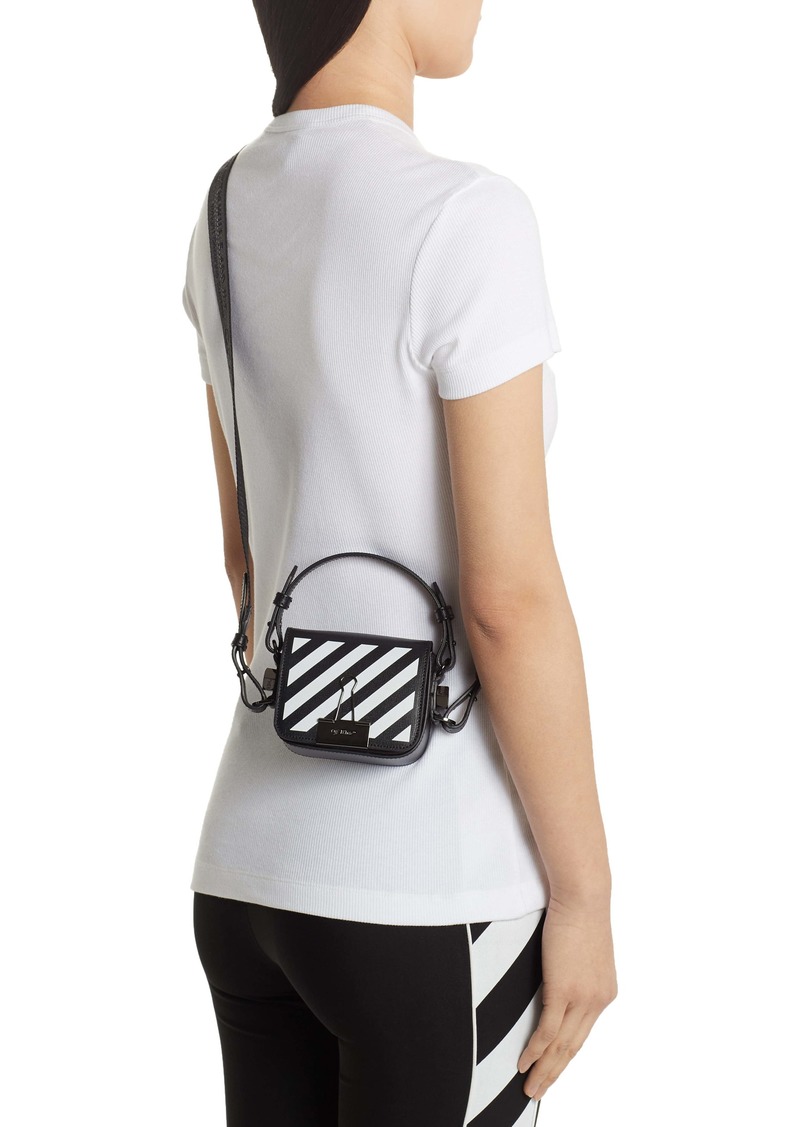 off white diagonal baby flap bolsa