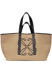 Off-White Beige Day Off Medium Rafia Tote