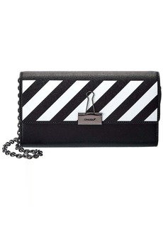 Off-White Binder Leather Wallet On Chain