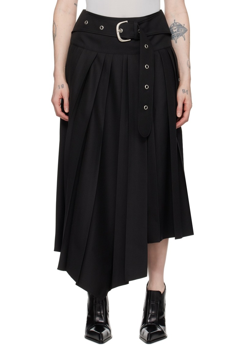 Off-White Black Belted Maxi Skirt