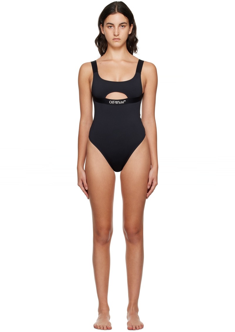Off-White Black Bonded One-Piece Swimsuit