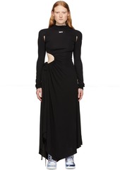 Off-White Black Cut-Out Midi Dress