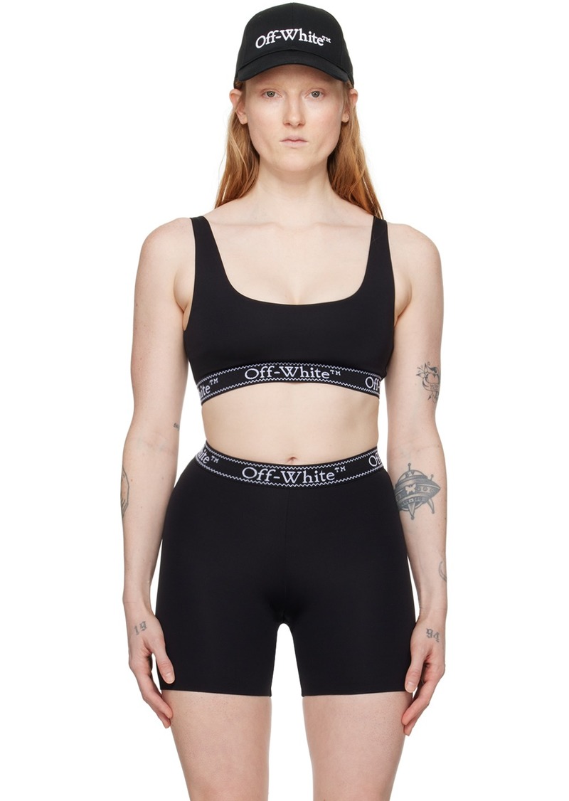 Off-White Black Jacquard Sport Bra