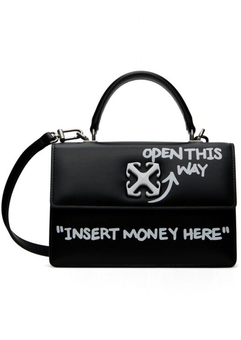 Off-White Black Jitney 1.4 Top Handle Quote Bag