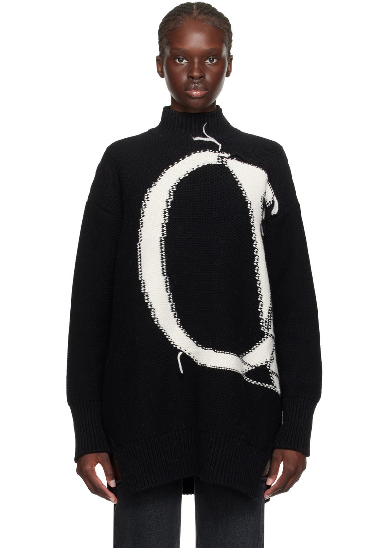 Off-White Black Loose Thread Sweater