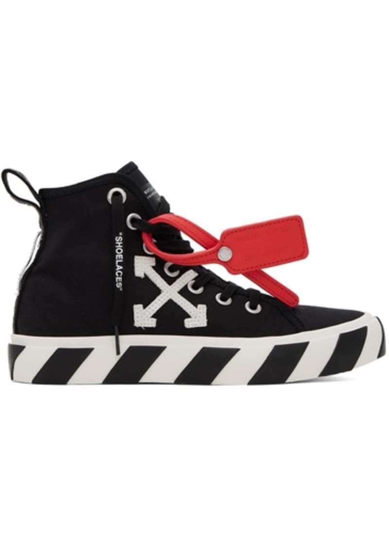 Off-White Black Mid-Top Vulcanized Sneakers