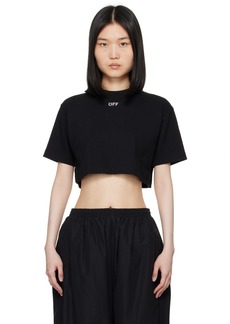 Off-White Black Off Stamp Rib Cropped T-Shirt