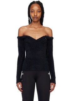 Off-White Black Off-The-Shoulder Sweater