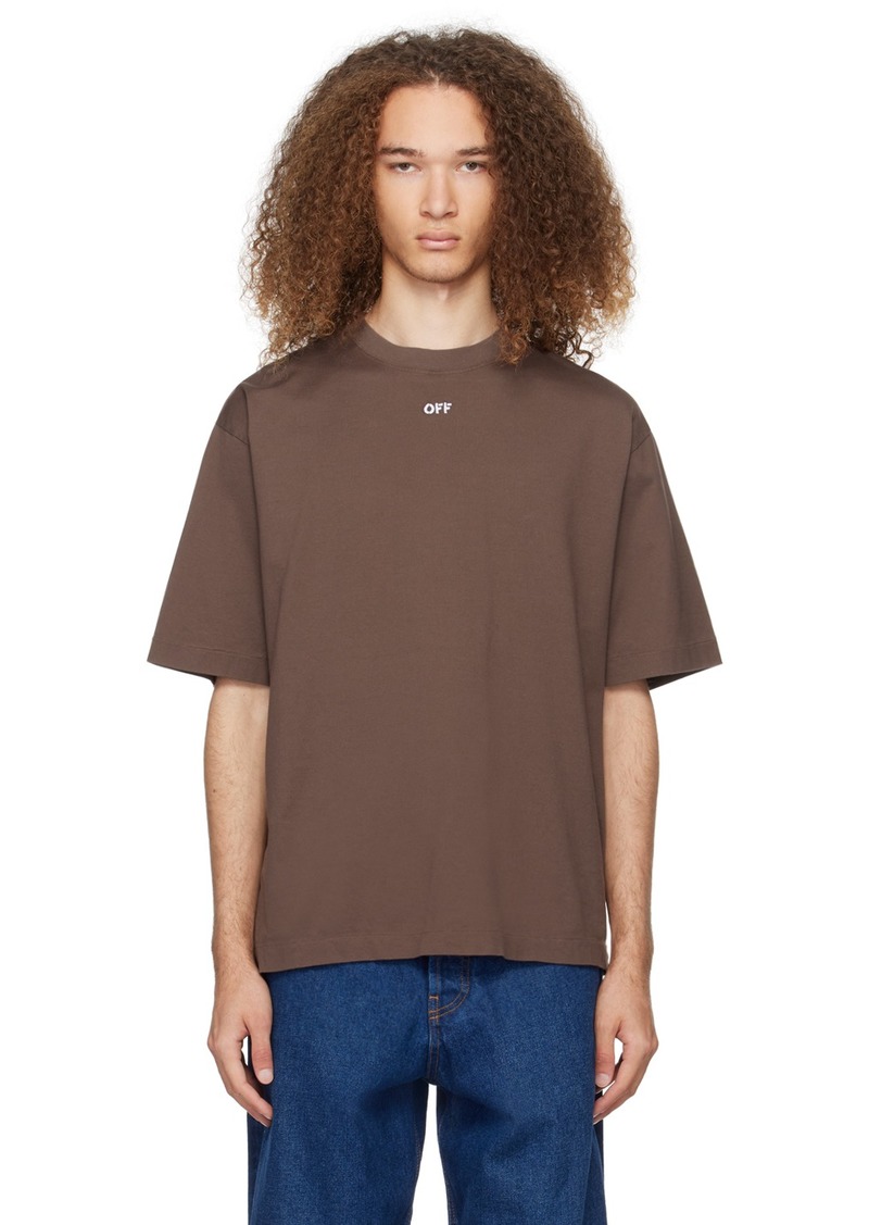 Off-White Brown Arrow Emb Skate T-Shirt