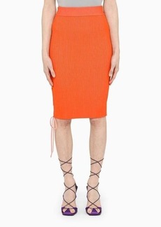 Off-White™ Coral ribbed pencil skirt