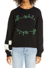 Off-White Cornelly Stitched Logo Wool Blend Sweater
