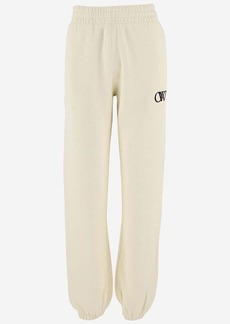 OFF-WHITE COTTON JOGGERS WITH LOGO