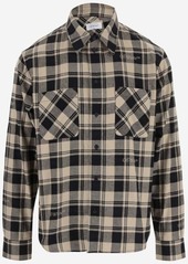 OFF-WHITE COTTON SHIRT WITH CHECK PATTERN