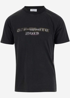OFF-WHITE COTTON T-SHIRT WITH PRINT