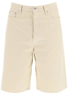 Off-white cotton utility bermuda shorts