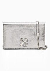 Off-White™ Cracked metallic shoulder clutch