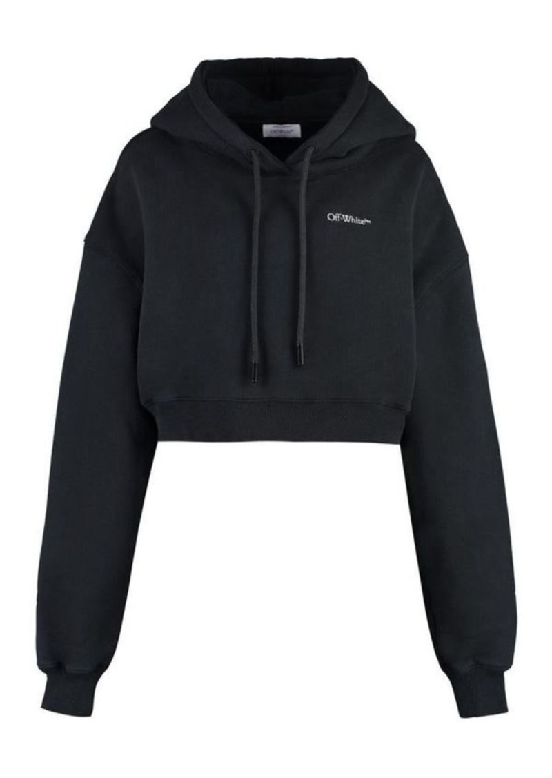 OFF-WHITE CROPPED HOODIE