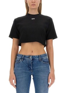 OFF-WHITE CROPPED T-SHIRT