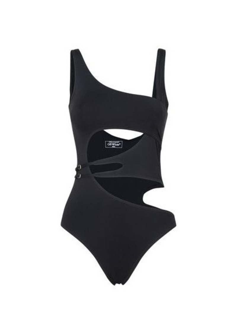 OFF-WHITE cut-out high-cut swimsuit