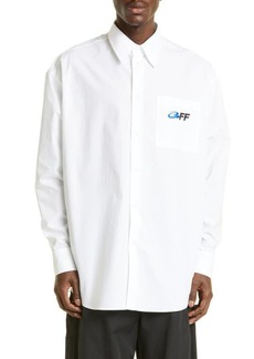 Off-White Exact Opposite Long Sleeve Cotton Button-Up Shirt