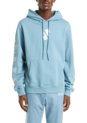 Off-White Gender Inclusive Arrow Cotton Graphic Hoodie in Blue Stone/White at Nordstrom
