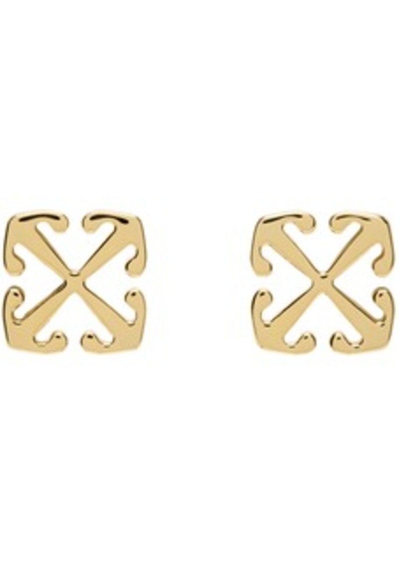 Off-White Gold Mini Arrow Earrings