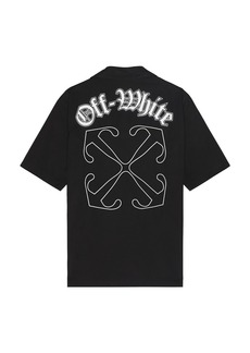 OFF-WHITE Gothic Arrow Poplin Bowling Shirt