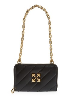 Off-White Jackhammer Matelassé Leather Wallet on a Chain in Black at Nordstrom