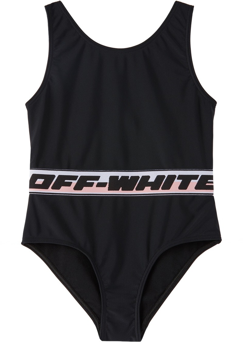 Off-White Kids Black Band One-Piece Swimsuit