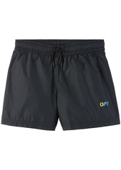 Off-White Kids Black Diag Rainbow Swim Shorts