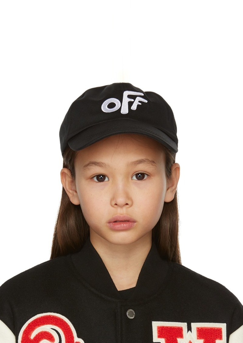 Off-White Kids Black Stamp Baseball Cap