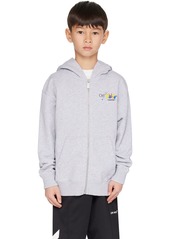 Off-White Kids Gray Funny Hoodie