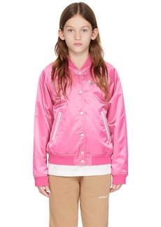 Off-White Kids Pink Funny Flowers Bomber Jacket
