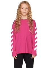 Off-White Kids Pink Rubber Arrow Long Sleeve T-Shirt