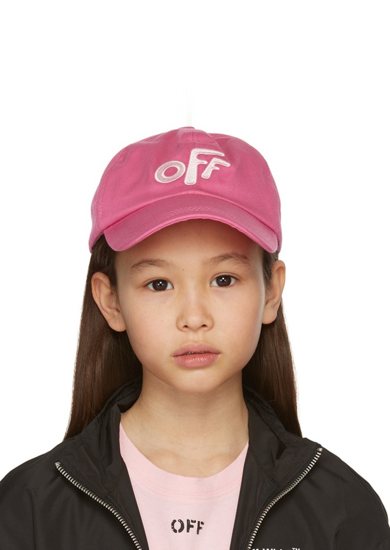 Off-White Kids Pink Stamp Baseball Cap