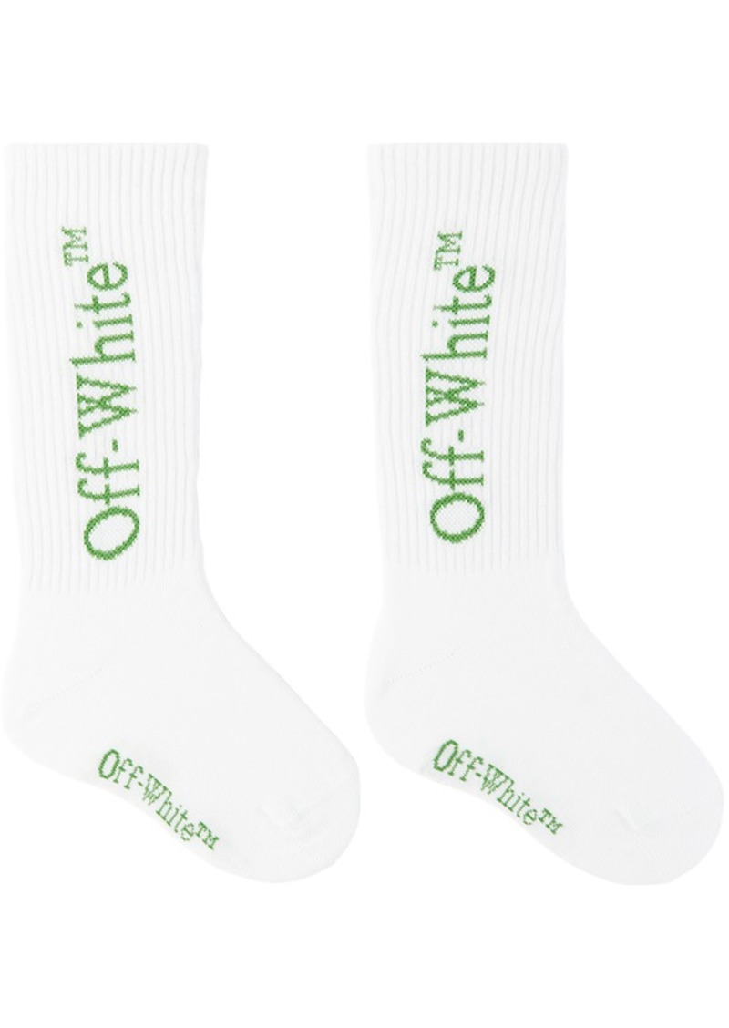 Off-White Kids White & Green Bookish Socks
