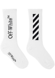 Off-White Kids White Diagonal Socks