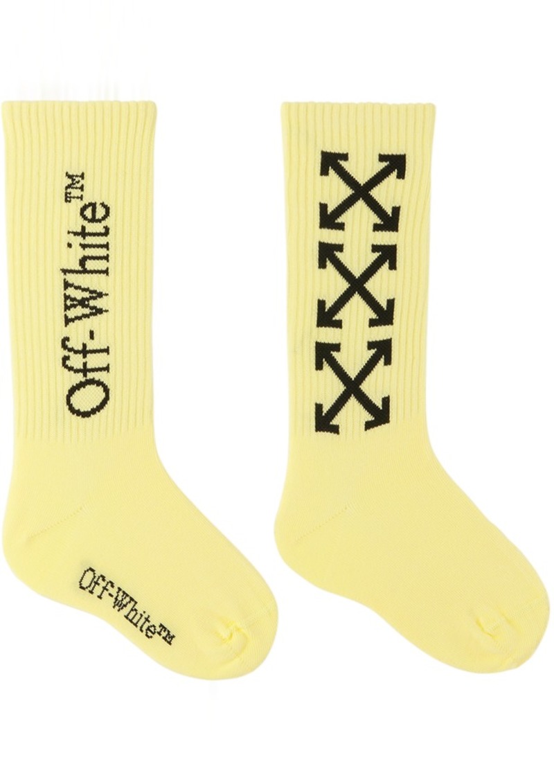 Off-White Kids Yellow Arrow Socks