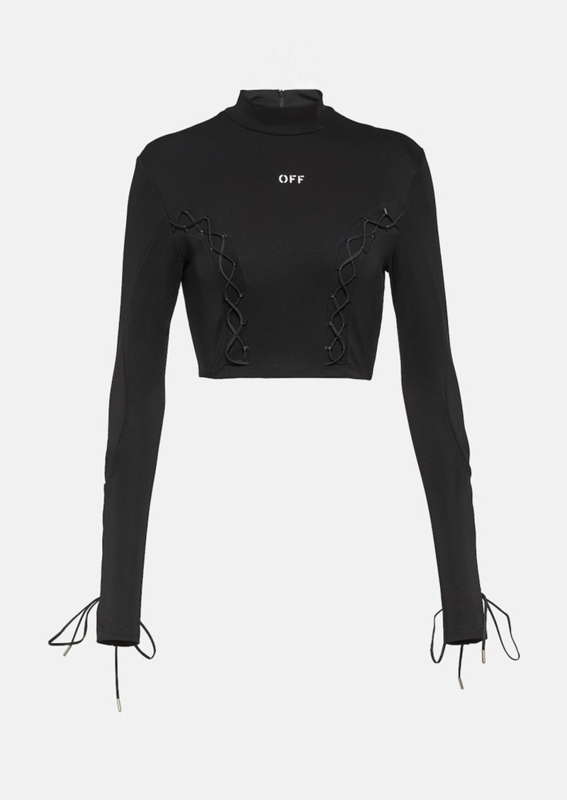 Off-White Logo laced cropped top
