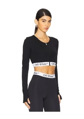 OFF-WHITE Logoband Zipped Crop Top